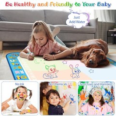 BlissfulBlend Water Doodle Mat Kids Mess Free Coloring Doodle Mat Educational To