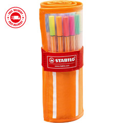 STABILO Fineliner point 88 – Rollerset of 30 – Assorted Colors including 5 Ne…