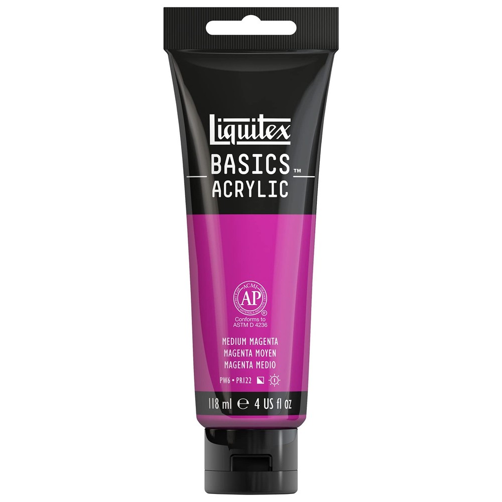 Liquitex BASICS Acrylic Paint, 118ml (4-oz) Tube, Medium Magenta
