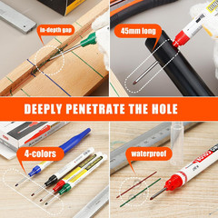 12 Pcs Multi-Purpose Long Head Deep Hole Marker Pens, Long Nib Marker for Metal,