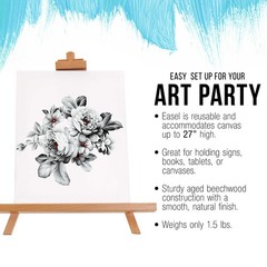31″ Tabletop Folding A-Frame Artist Studio Easel, Beechwood Tripod Display Stand