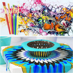 37 PCS Acrylic Pouring Art Supplies Kit Acrylic Pouring Strainers Set, 7 PCS Pla