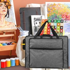 Students Water-Resistant Artist Portfolio 19.69 x 23.62 x 3.15inches, #3，Gray
