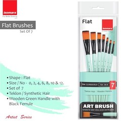 Canvaa 7 Flat Paint Brushes – Acrylic, Oil, Watercolor & Mixed Media Set