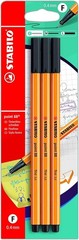 Stabilo Point 88 Black Fineliner Pens – 3pcs – Ideal for Sketching & Note-Taking