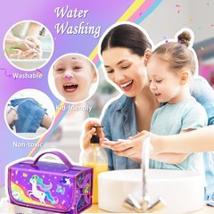 56 PCS Washable Scented Markers Set with Glitter Pencil Case, Mermaid Unicorn…