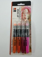 Marabu Art Watercolour Crayon Wax Pastels 4 Color Set Lovely Red Multicolor