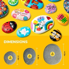 15pcs Rocks for Painting 5pcs Each 2-3in 3-4in 4-5in Flat & Smooth Rocks for …