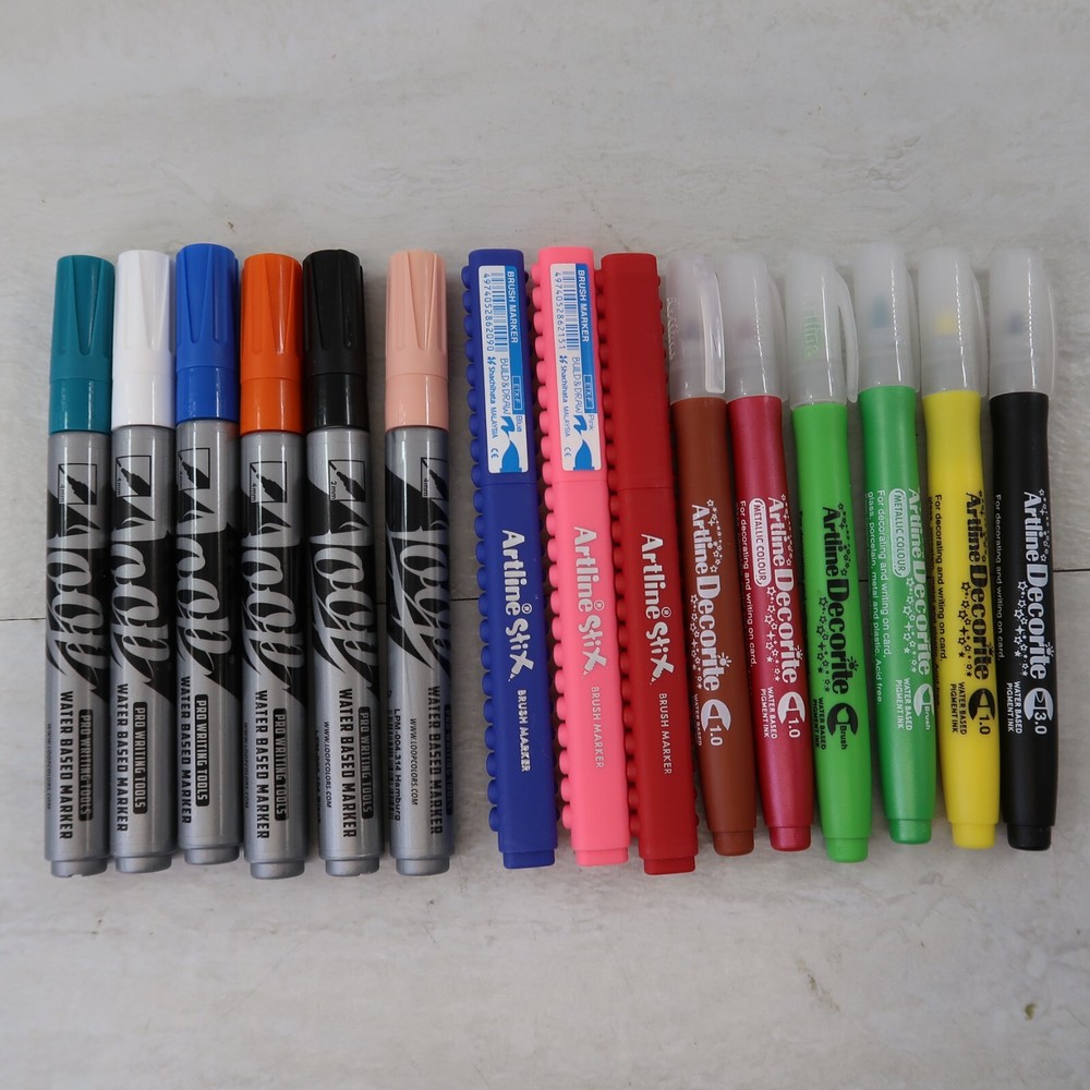 Artline Stix & Decorite ^ Loop Brush Markers Assorted Color Lot
