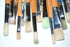 Mixed Lot of 41 Paint Brushes Flats Artist Loft Grumbacher Royal Taklon Dana