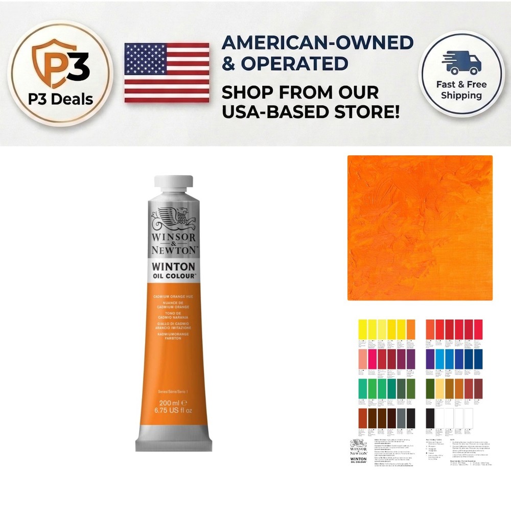 Winton Cadmium Orange Oil Color, 6.76 Fl Oz Tube – Perfect for Canvas & Fabric
