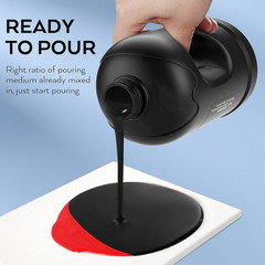 Jet Black Color Acrylic Pour Paint, 33.8 Ounce Pre-Mixed Pouring Paint Supplies
