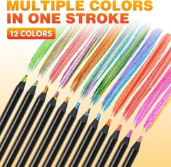 Art Supplies for Kids Teens Adults, 12 Rainbow Pencils Drawing Supplies, Jumb…