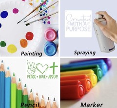 Gzfwthl 22pcs Christian Stencils for Painting 5.9*5.9in, 10*6in, 8*8in, white