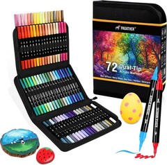 Quick-Drying 72 Multi-Surface Acrylic Markers – Gift for Creative Youth