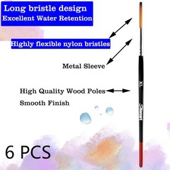 Professional 6Pcs Quill Brushes Set for Sign Painting Pinstriping