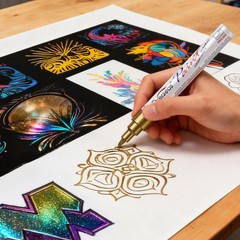 Metallic Paint Markers, Oil-Based Metallic Paint Pens – 8 Colors Permanent Ma…