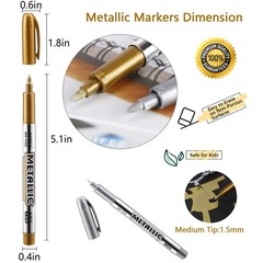 Gold and Silver Marker Metallic, Fine Point Gold and Silver Markers Permanent…