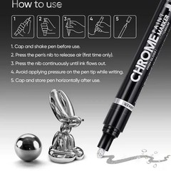 Liquid Chrome Markers Set, Permanent Mirror Pens for Plastic, Metal, Art