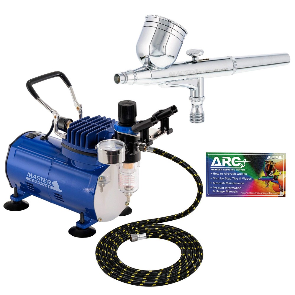 Airbrush Kit Dual Action Gravity Feed With Compressor 03mm Tip Craft Art Tattoo