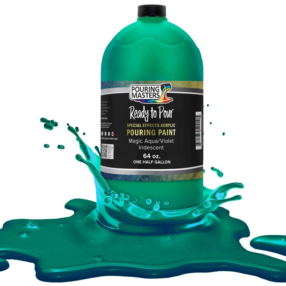 Magic Aqua/Violet Iridescent Special Effects Pouring Paint – Half Gallon Bottle