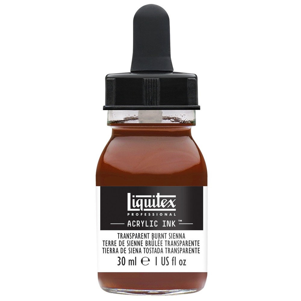 Professional Acrylic Ink 1-oz 30ml Jar Transparent Burnt Sienna