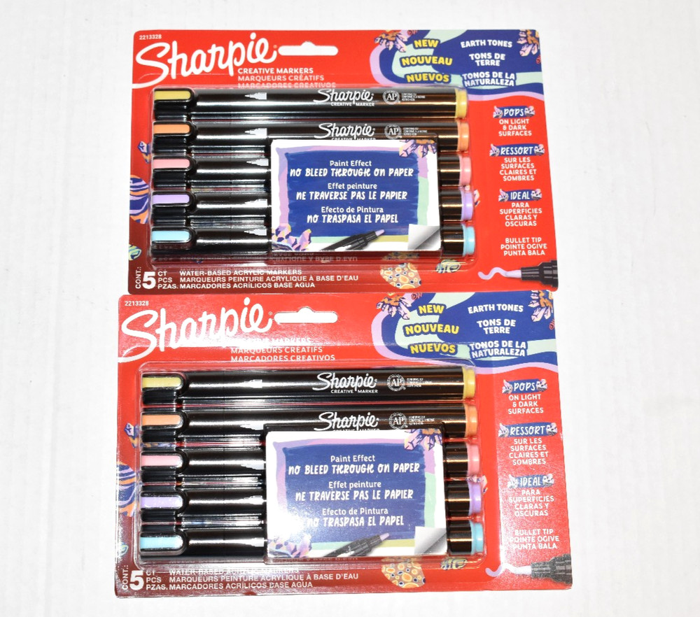 Sharpie Creative Markers Water-Based Bullet Tip Earth Tones 5ct x2 Lot
