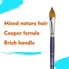 Synthetic Sable Blend Nature Hair Watercolor Brushes-12pcs 12pcs, Dark Blue
