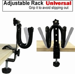 Universal Clamp-On Airbrush Holder for Gravity, Side, Bottom Feed & Trigger Guns