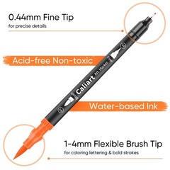 72 Colors Double Tip Brush Pens Art Markers, Artist Fine & Brush Pen Coloring…