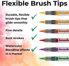 Professional Brush Marker Set 27pc Mini Box 26 Colors + Blender