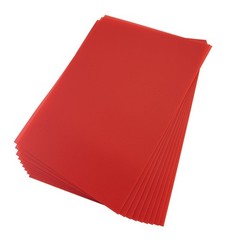 10 Pcs A4 Red Opaque Rigid PVC Plastic Sheets 0.5mm Thick DIY Craft Cutting