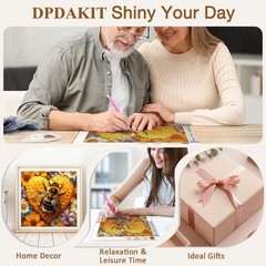 Diamond Art Kits for Adults, Bee Diamond Painting Kits for Beginner, 5D DIY Roun