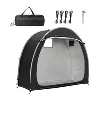 6.8×2.6FT Black Arc Bicycle Storage Shed, 210D PU Silver Coated Oxford Cloth Bik