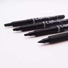 Calligraphy Marker Pen – Italic Set of 4 – BLACK