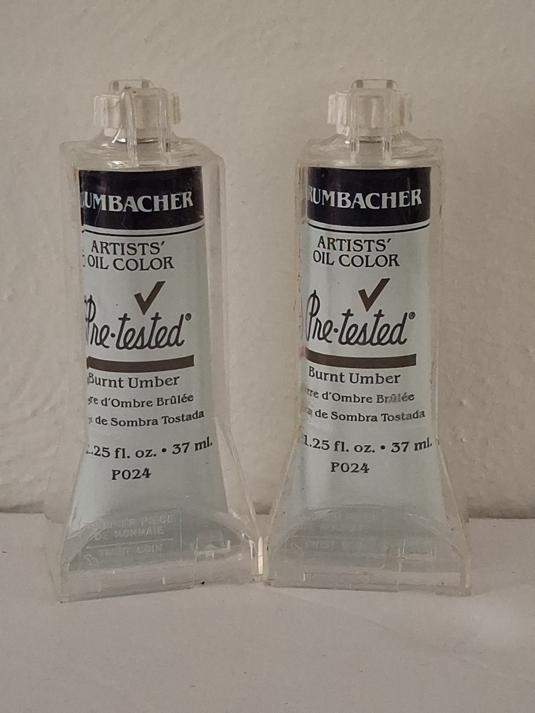 2 Grumbacher Burnt Umber Artist Oil Color 1.25 Oz 37ml Pre-Tested P024 New