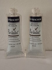 2 Grumbacher Burnt Umber Artist Oil Color 1.25 Oz 37ml Pre-Tested P024 New
