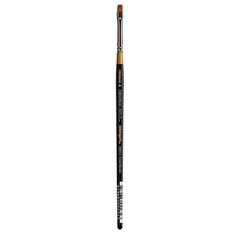 KINGART 4 Chisel Blender Bright Artist Brush Metal Black Standard Decorative