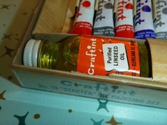 Vtg 50s 60s Craftint No 19 Starter Oil Painting Set UNUSED 10 Colors + Extras