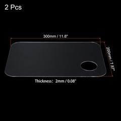 2pack Acrylic Paint Tray Palette Rectangle Pallet Painting with Thumb Hole Clear