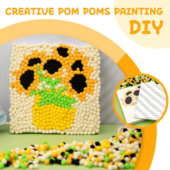 Pom Pom Painting Art Kit for Adults, Perfect Pompom Painting Kit, Colorful Po…
