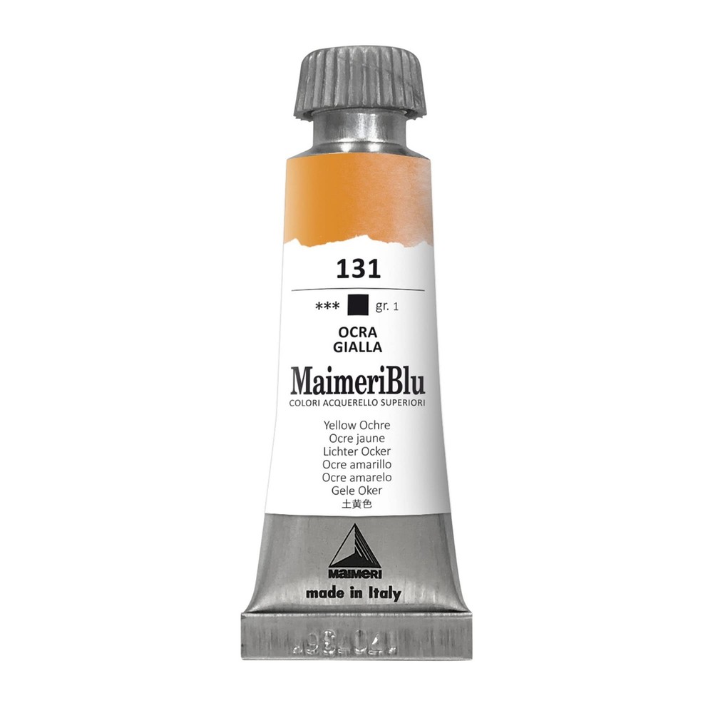 MaimeriBlu 12ml Single-Pigment Watercolor Paint – Yellow Ochre PY42 Professio…