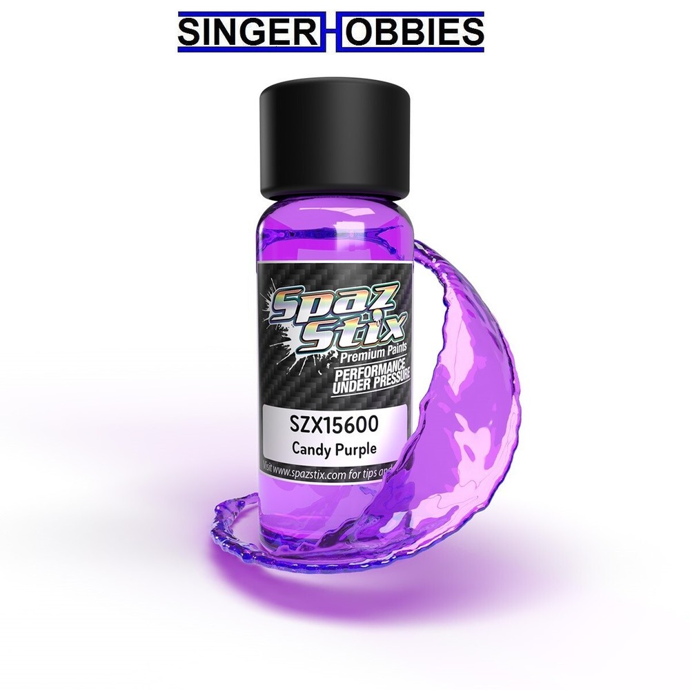 SPAZ STIX SZX15600 Candy Purple Airbrush Ready Paint, 2oz Bottle HRP