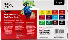 Mont Marte Watercolor Set Full Pan 12 Count (Pack of 1), 12 Basic Color