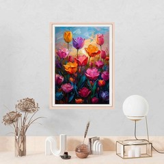 Tulip Diamond Art Kits for Adults,Round Full Drill 5D Diamond Painting Kits for.