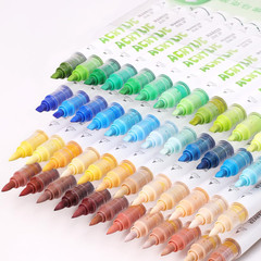 12 Colors Dual Tip Acrylic Paint Markers, Gray and Black Color — Extra Fine & So