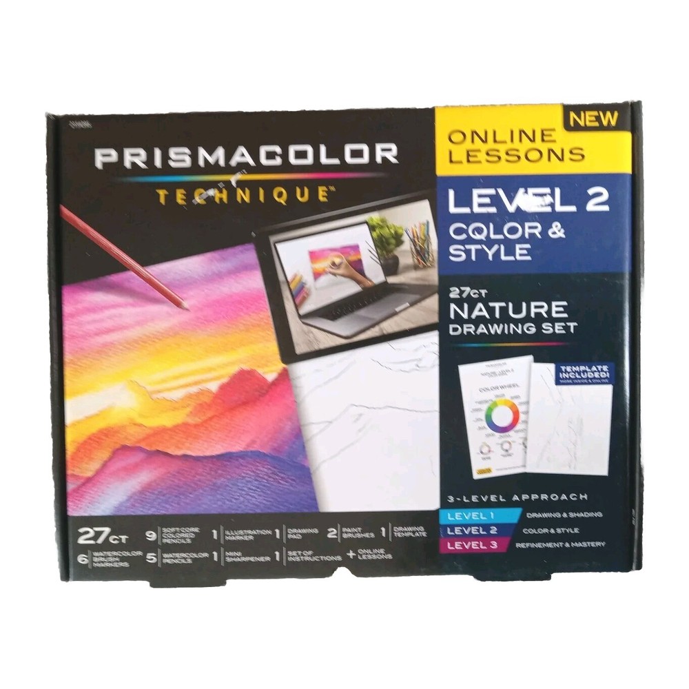 Art Set Prismacolor LEVEL 2 Color & Style 27 PC SET +ONLINE LESSONS Nature