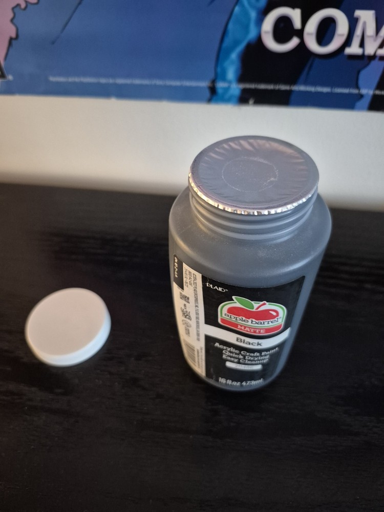 Apple Barrel Acrylic Black Matte Paint 16oz. Unopened Bottle