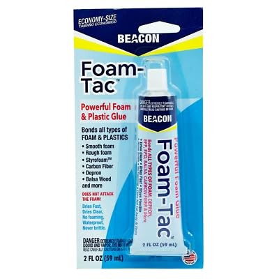 Foam-Tac Powerful Glue – Fast-Drying, Waterproof, Ideal for Foam, Plastics, B…