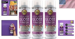 Aleene’s Clear-Gloss Acrylic Sealer, 6oz (3 Pack) – Non-Yellowing Protection